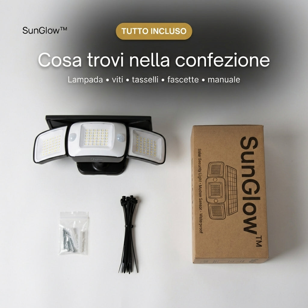 SunGlow™ | Luce Solare da Esterno con Sensore di Movimento