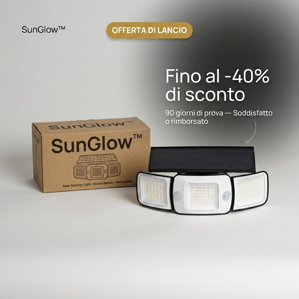 SunGlow™ | Luce Solare da Esterno con Sensore di Movimento