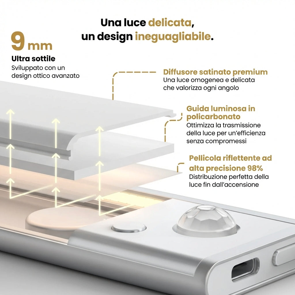LumiBar™ 3.0 – Barra LED con sensore di movimento (ricaricabile)